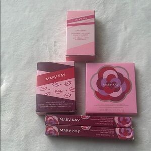 Mary Kay Lip Balm, liquid lip set, lip crayons and eye shadows (all)